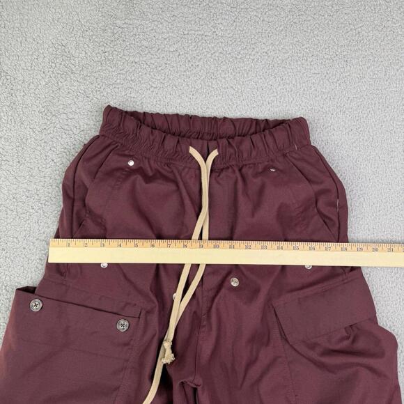 mnml Oversized Wide Leg Maroon Cargo Pants Mens Small 28x30 Gorpcore Streetwear - Picture 12 of 12